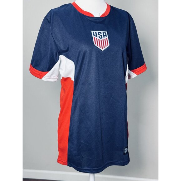 NEW USA Womens S Soccer Federation Navy Short-Sleeve Jersey Official Licensed - Picture 3 of 12